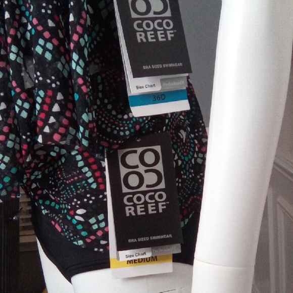 Women's 2pc.COCO REEF Halter Neck Swimsuit, 36D Top, Medium High Waist Bottom - Picture 3 of 16